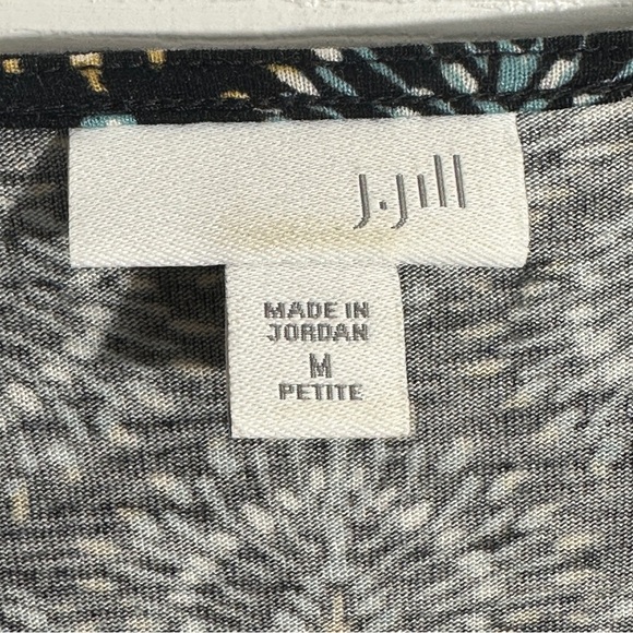 J. Jill size M Petite tunic, peacock pattern, rayon/tencel, stretch, office - Picture 3 of 10